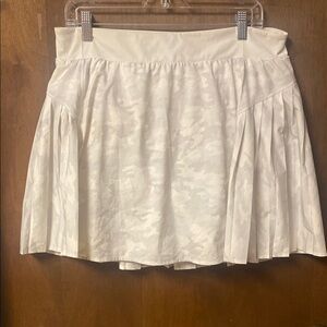 SPANX GET MOVING Ivory Camouflage Pleated Mini Skirt Skortz Plus Size